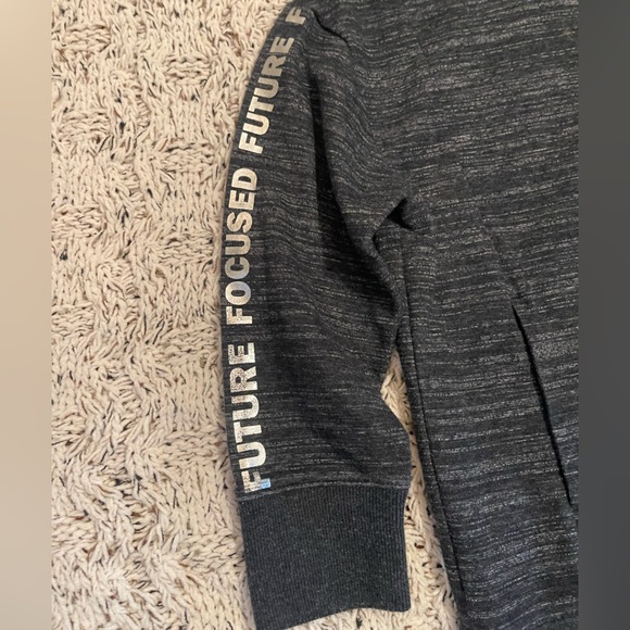 Cat & Jack Dark Gray Hooded Sweatshirt with Sleeve 'Future Focused' - Picture 2 of 4